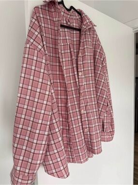 Pink Plaid Button-Down Shirt - Women